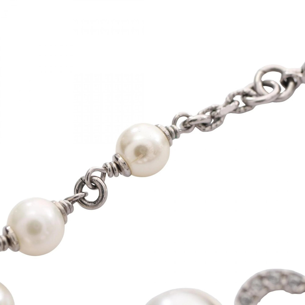 CHANEL White Pearl Logo Charm Bracelet - Picture 9 of 9